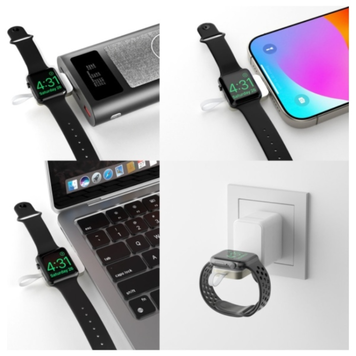 4smarts - 4smarts Trådlös Laddare Apple Watch Med USB-C - Vit