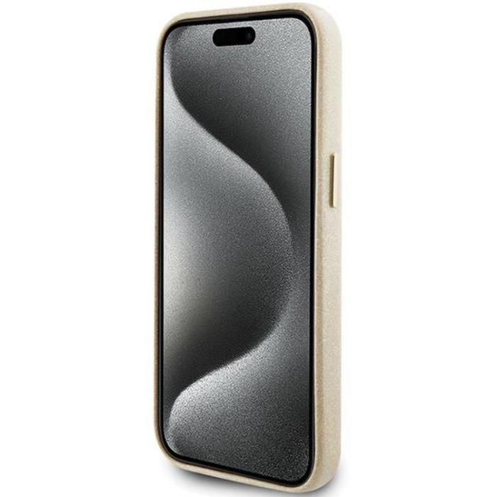 Guess - Guess iPhone 15 Mobilskal Glitter Glossy Script - Guld