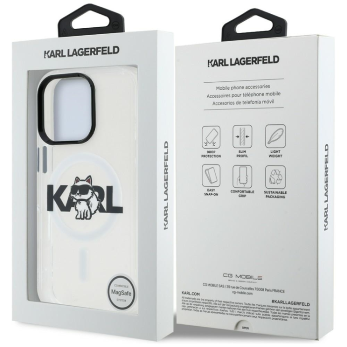 KARL LAGERFELD - KARL LAGERFELD Mobilskal För iPhone 16 Pro MagSafe IML Choupette Sketch