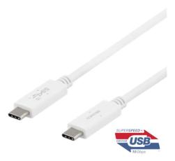 UTGATT1 - Deltaco USB-C till USB-C kabel, 0.5m - Vit