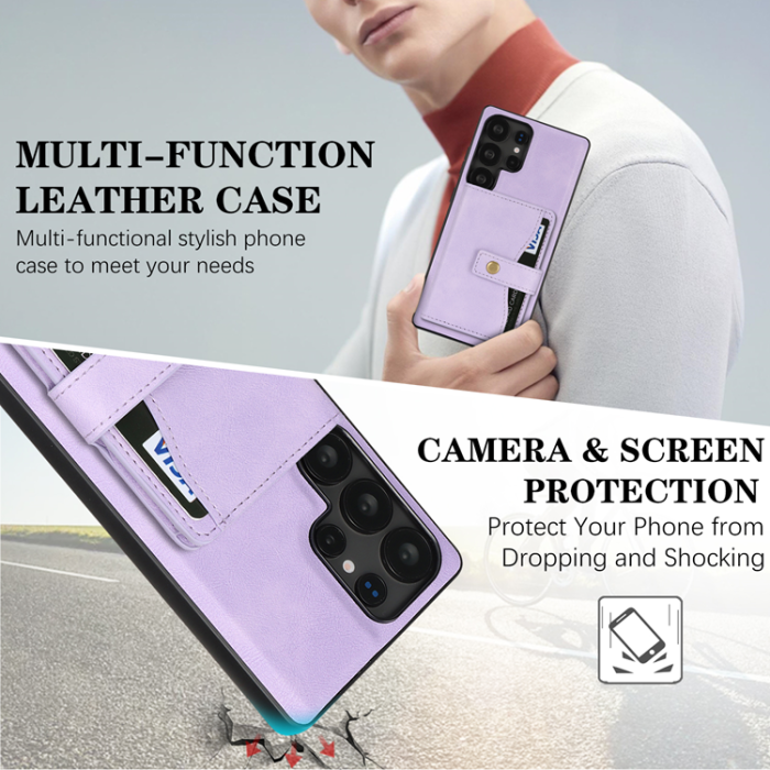 A-One Brand - Galaxy S24 Ultra Mobilskal MagSafe Detachable Korthållare Kickstand