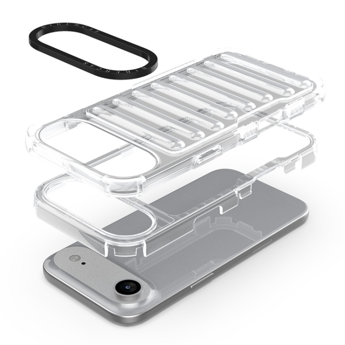 A-One Brand - iPhone 17 Air Mobilskal Stripe Design Detachable - Transparent