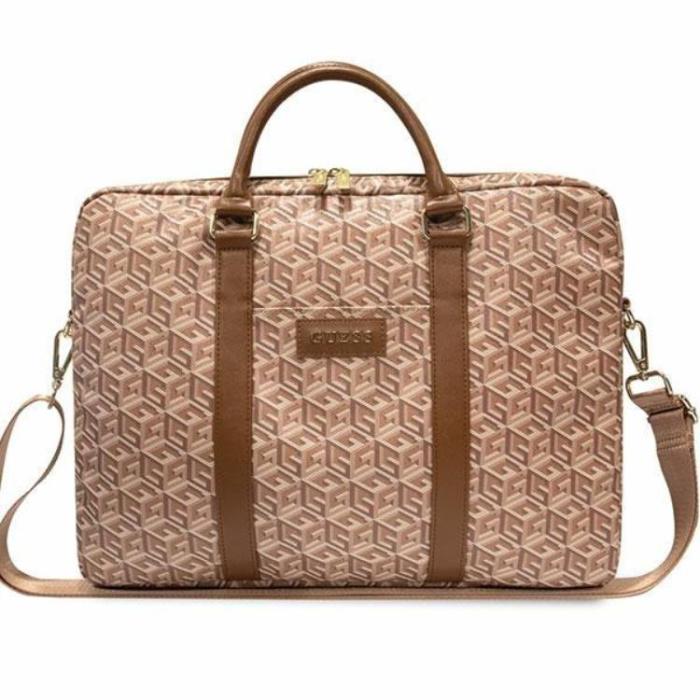 Guess - Guess Datorfodral 16'' GCube Stripes - Brun