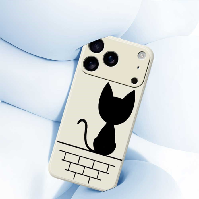 A-One Brand - iPhone 17 Pro Max Mobilskal Black Cat on the Wall - Grön
