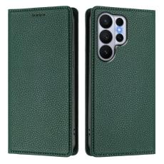 OEM - Litchi Samsung Galaxy S26 Ultra Pl&aring;nboksfodral Konstl&auml;der RFID Skydd - Gr&ouml;n