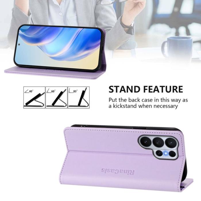 OEM - RINACASIS Mobilskal till Samsung Galaxy S26 Ultra KonstLäder RFID-Skydd - Lila