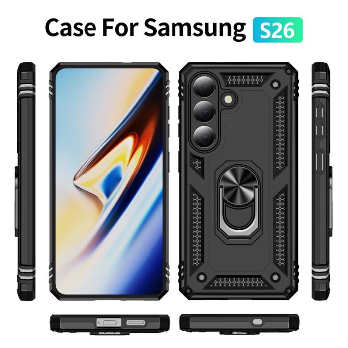 OEM - Mobilskal till Samsung Galaxy S26 Plast med Ställ - Svart