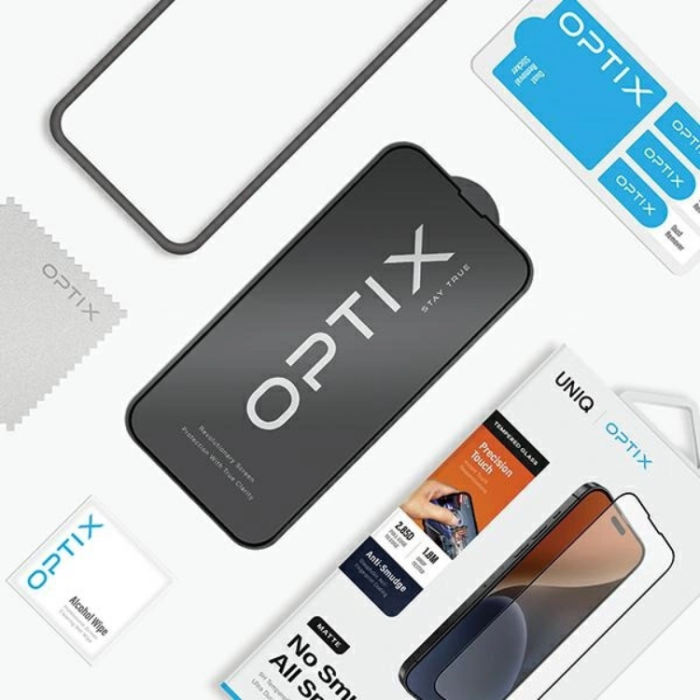 UNIQ - UNIQ iPhone 15/14 Pro Härdat Glas Skärmskydd Optix Matte frosted