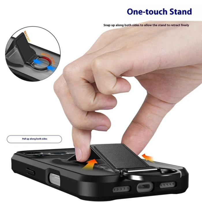 A-One Brand - iPhone 17 Pro Mobilskal Magsafe Metal D-Ring Kickstand