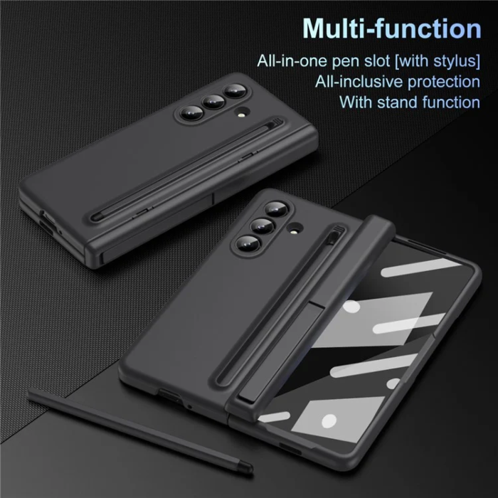 A-One Brand - Galaxy Z Fold 7 Mobilskal Kickstand med Stylus och Härdat Glas