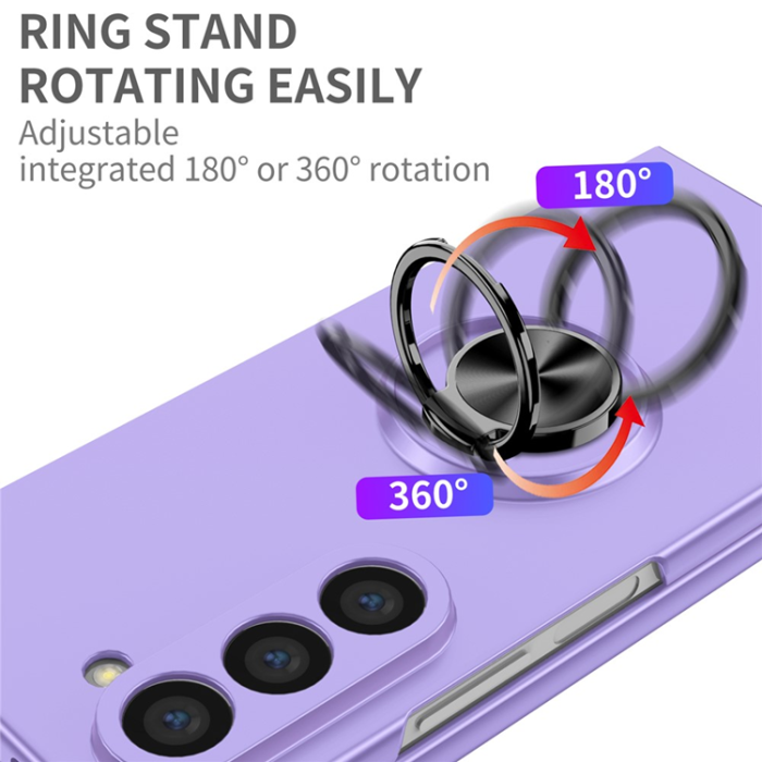A-One Brand - Galaxy Z Fold7 Mobilskal Rotatable Ring Kickstand - Lila