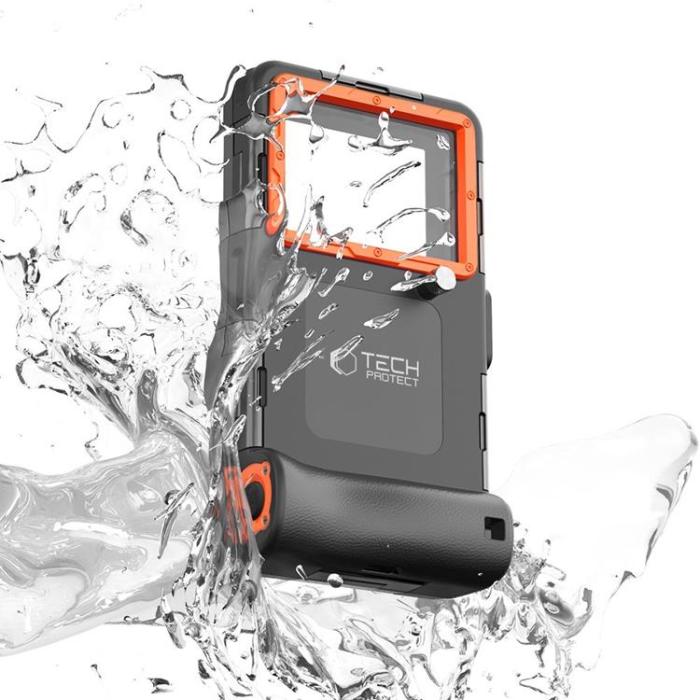 Tech-Protect - Tech-Protect Universala Vattentät Mobilväskor Diving - Svart/Orange