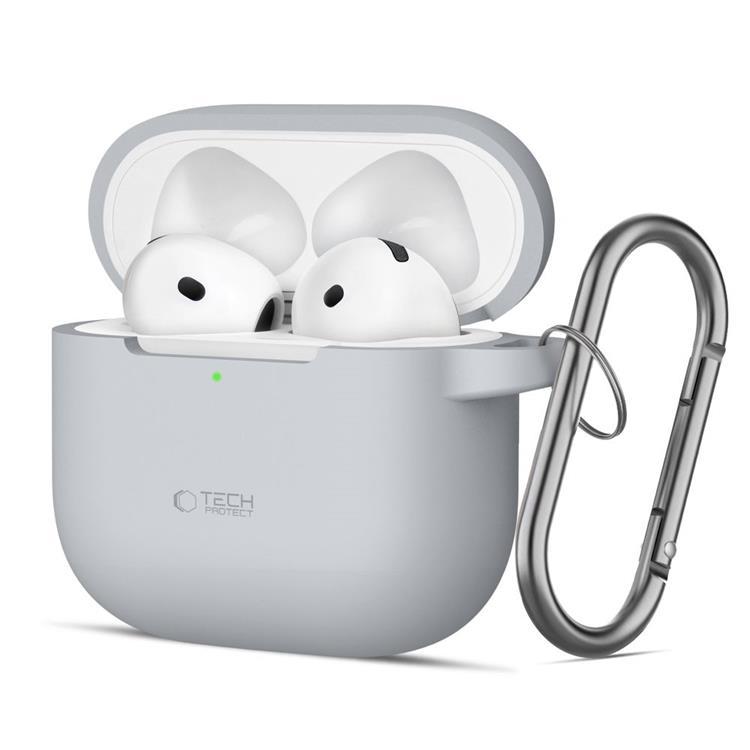 Tech-Protect Airpods 4 Skal Silikon Hook - Crayon Grå | 2353 | AlltMobil