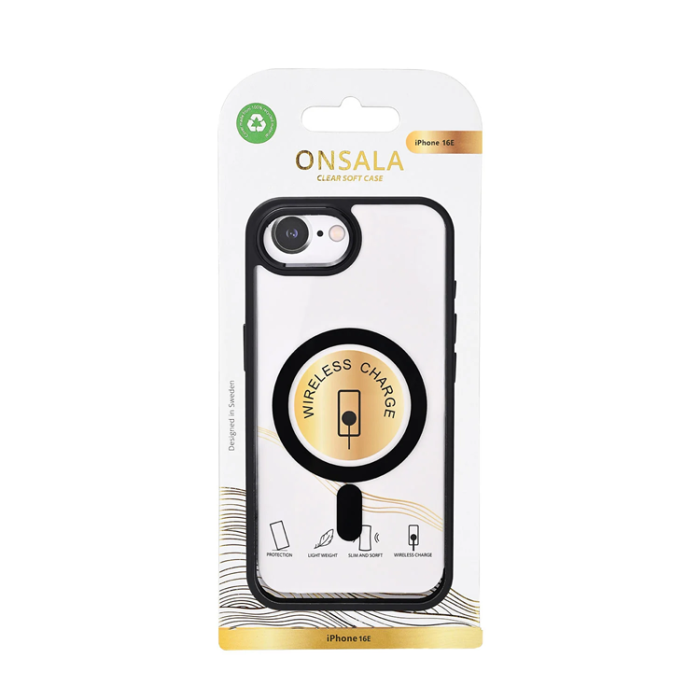 Onsala - Onsala iPhone 16e Mobilskal MagSafe TPU - Clear Svart