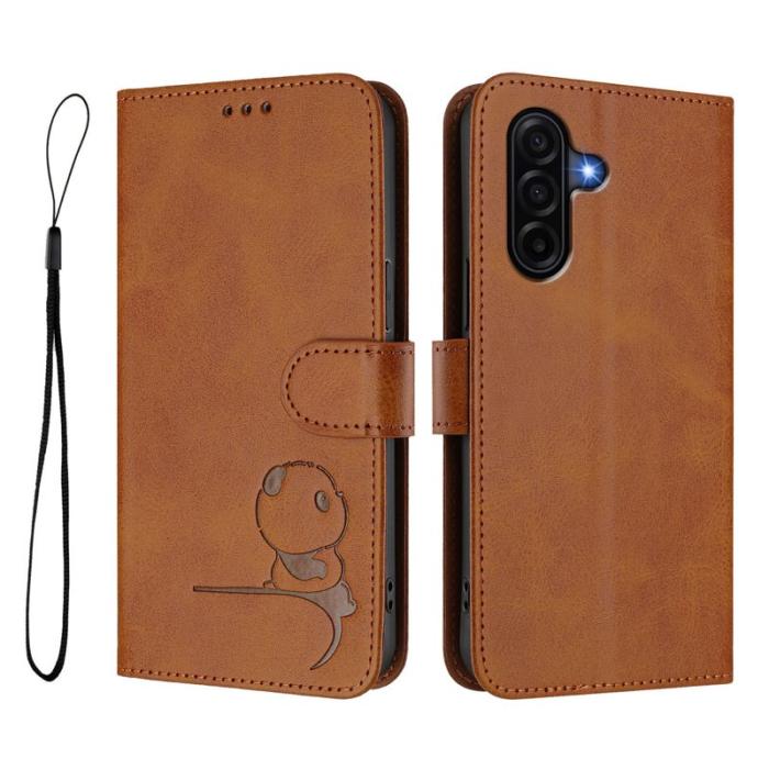 OEM - Samsung Galaxy A57 Plånboksfodral Konstläder RFID-Skydd - Brun