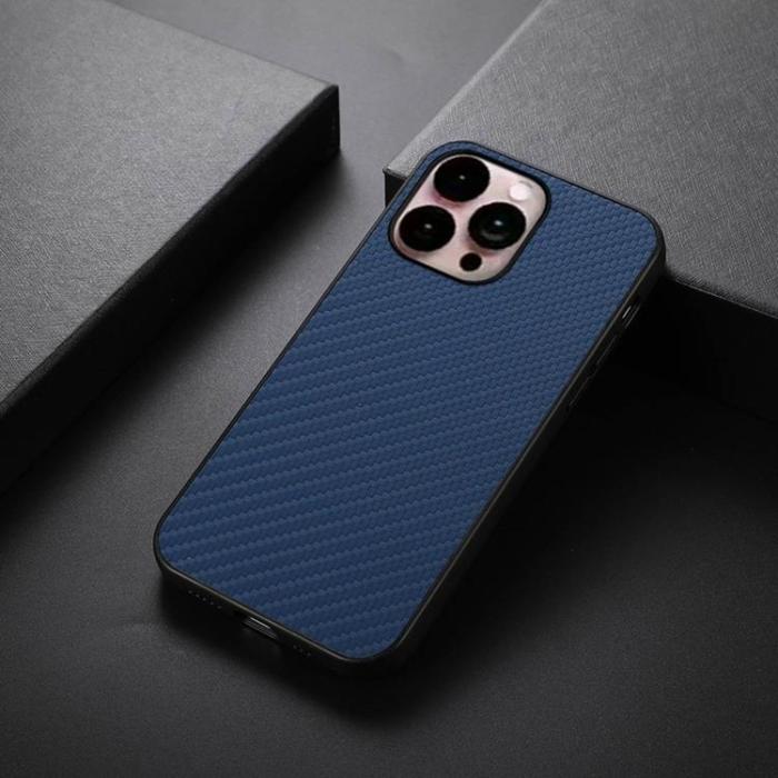 OEM - iPhone 14 Pro Max Skal Carbon Fiber - Blå