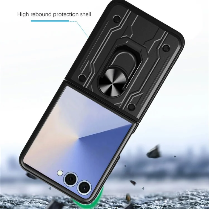 A-One Brand - Galaxy Z Flip 7 Mobilskal Kickstand - Svart