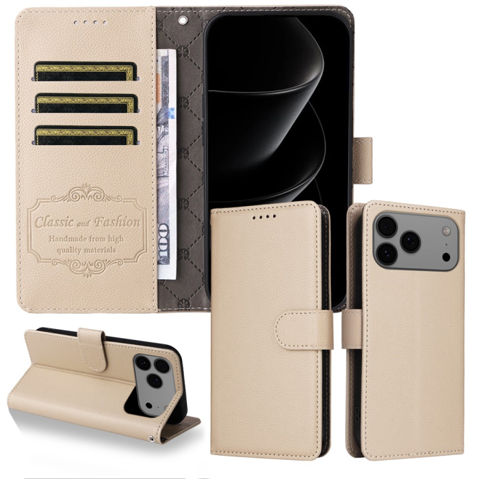 A-One Brand - iPhone 17 Pro Max Plånboksfodral RFID Blocking med Handledsrem