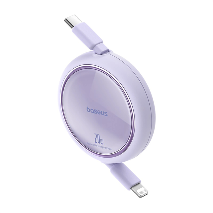 BASEUS - Baseus USB-C Till Lightning 20W 1m Kabel Free2Pull - Lila