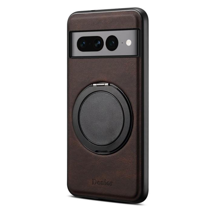 DENIOR - DENIOR Google Pixel 7 Pro 5G Magnetfodral Konstläder - Brun