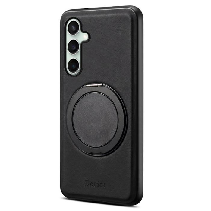 DENIOR - DENIOR Samsung Galaxy S24 FE Magnetiskt Fodral Konstläder - Svart