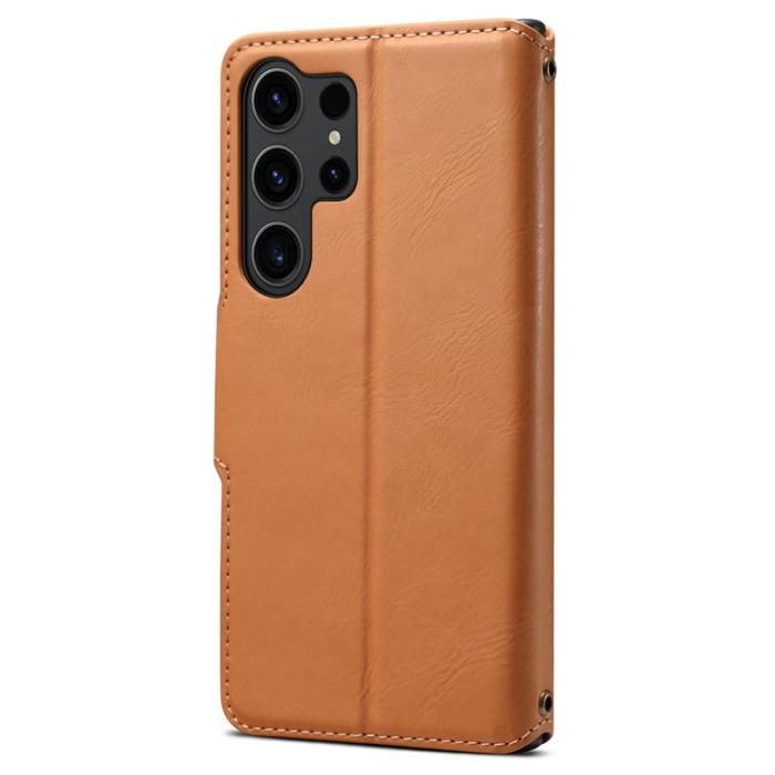 DENIOR - DENIOR Samsung Galaxy S24 Ultra Plånboksfodral Konstläder Khaki
