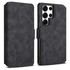 DENIOR - DENIOR B06 Samsung Galaxy S24 Ultra Pl&aring;nboksfodral Konstl&auml;der + TPU - Svart