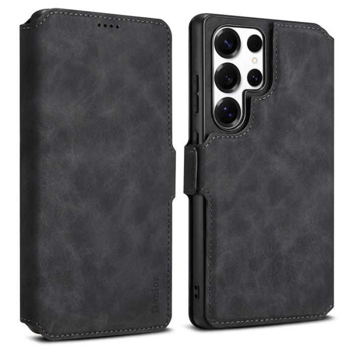 DENIOR - DENIOR B06 Samsung Galaxy S25 Ultra Plånboksfodral Konstläder + TPU Svart