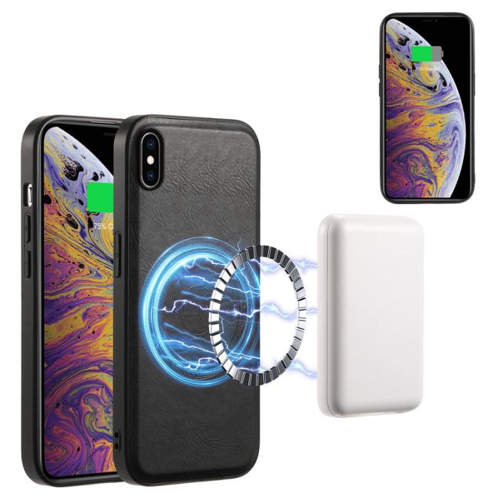 DENIOR - DENIOR iPhone XS Max Magnetfodral KonstLäder PC+TPU Svart