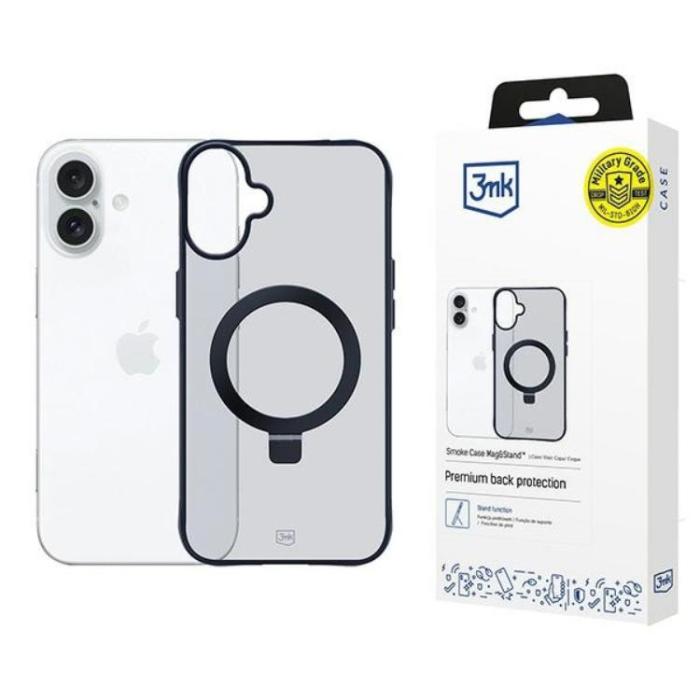 3MK - 3MK iPhone 16 Mobilskal MagSafe Smoke Stativ - Svart