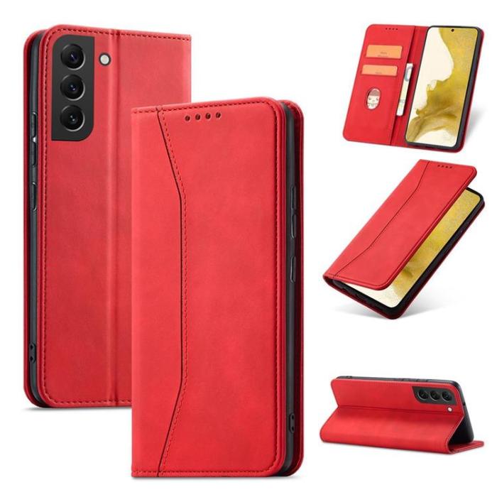OEM - Galaxy S23 Ultra Plånboksfodral Magnet Fancy - Röd