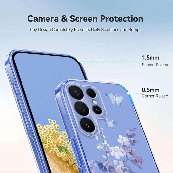 OEM - Mobilskal till Samsung Galaxy S26 Ultra TPU Blommönster - Violer