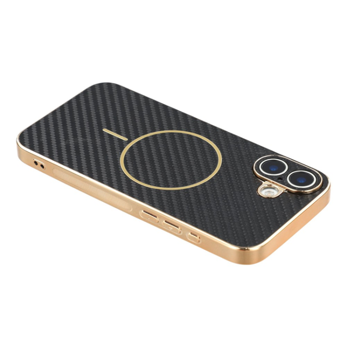 A-One Brand - iPhone 17 Mobilskal MagSafe Carbon Fiber Electroplated - Svart
