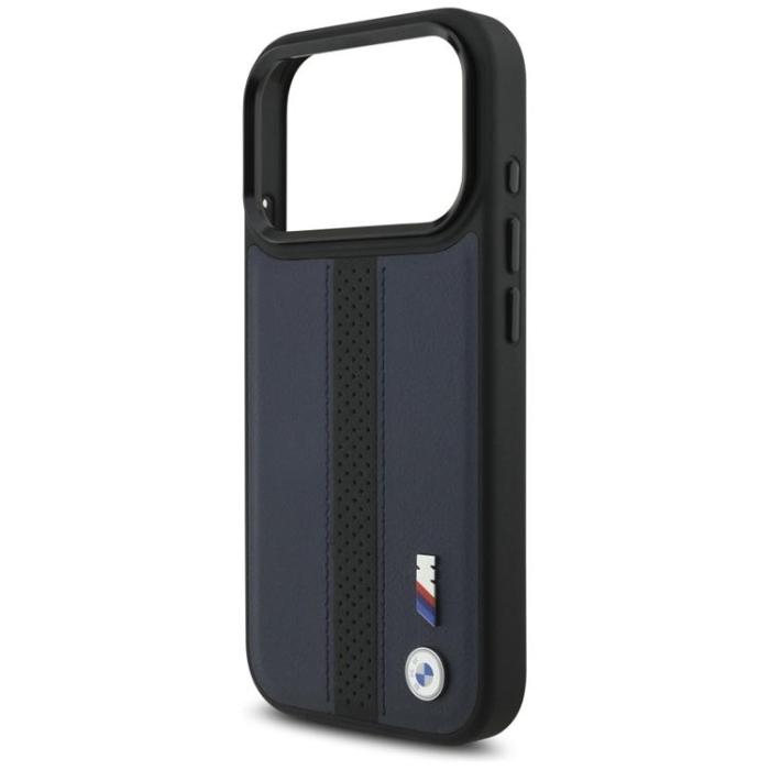 BMW - BMW iPhone 17 Pro Mobilskal MagSafe M Perforated Stripe Logo - Marinblå