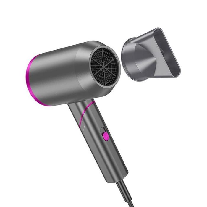 Hoco - Hoco Hårtork Foldable - Rosa/Grå