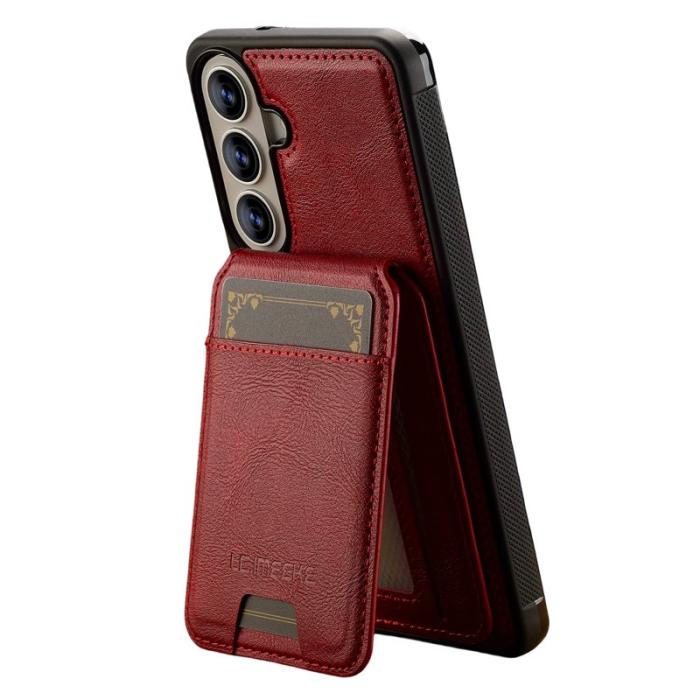 LC.imeeke - LC.IMEEKE Mobilskal för Samsung Galaxy S26 Magnetiskt TPU med kortfack - Röd