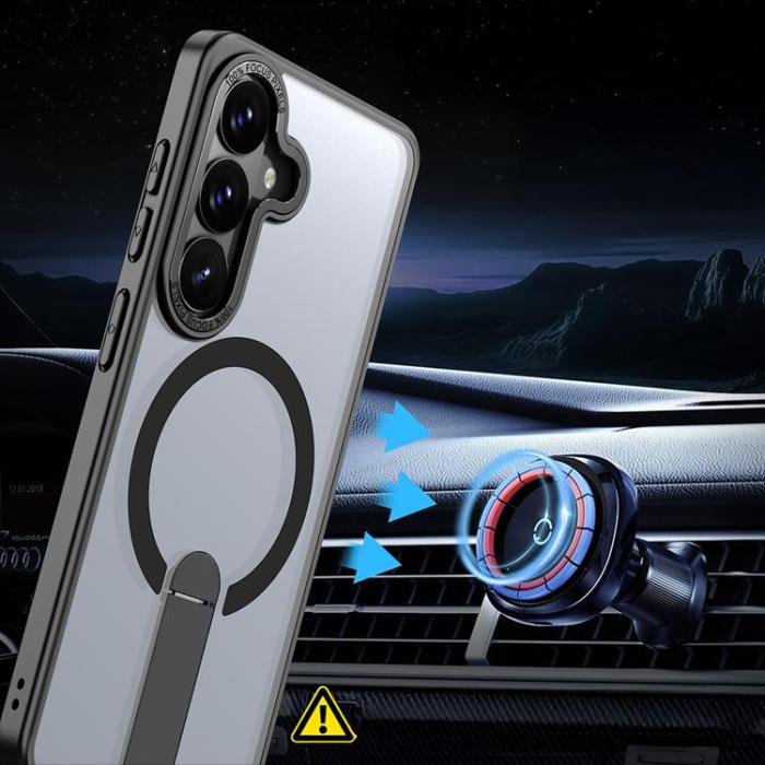 A-One Brand - Mobilskal för Galaxy S26 MagSafe Hybrid Armor X med Stativ - Svart