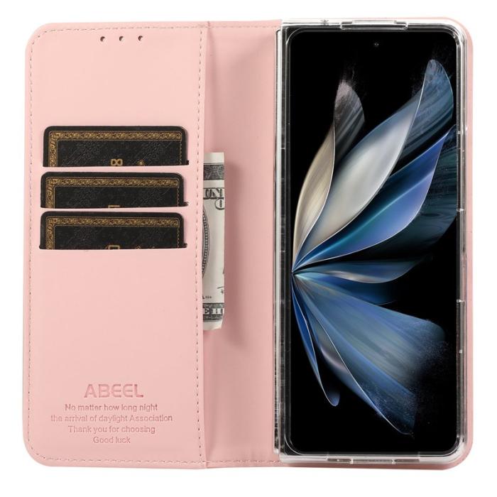 ABEEL - ABEEL Samsung Galaxy Z Fold5 Plånboksfodral RFID-Skydd Konstläder - Rosa