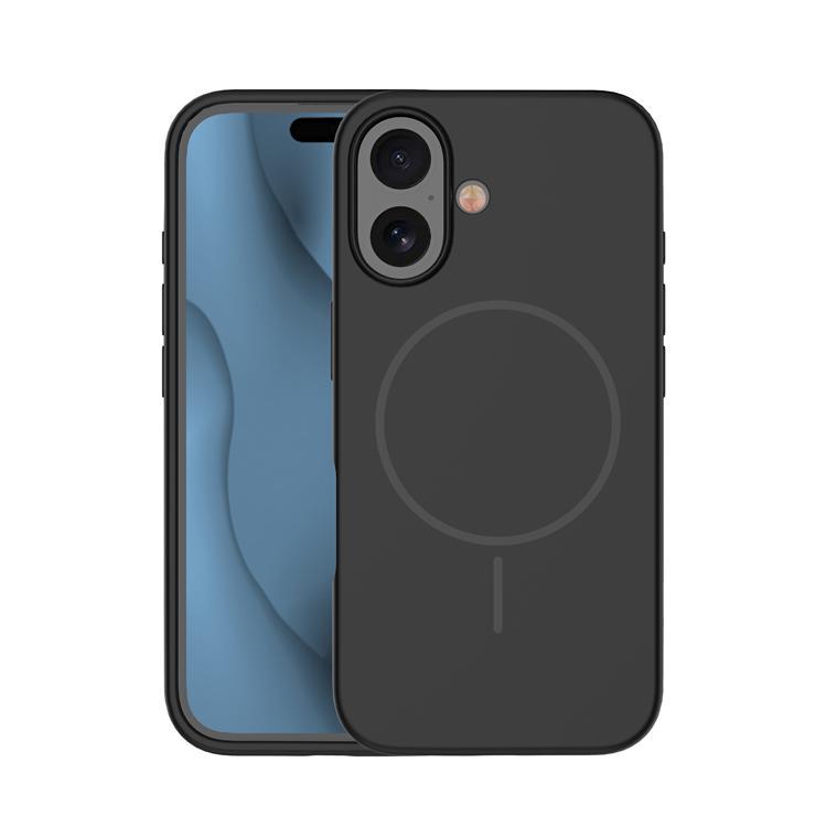 iPhone 16 Plus Mobilskal MagSafe Silikon Thin (Svart) | 2353 | AlltMobil