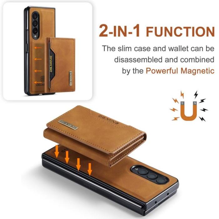 DG.MING - DG.MING Galaxy Z Fold 4 Plånboksfodral M2 Magnetic Kickstand - Brun
