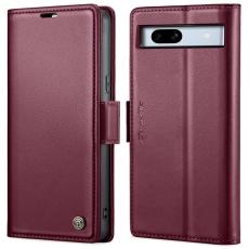Caseme - CASEME Pl&aring;nboksfodral Konstl&auml;der f&ouml;r Google Pixel 7a med RFID-Skydd - R&ouml;d