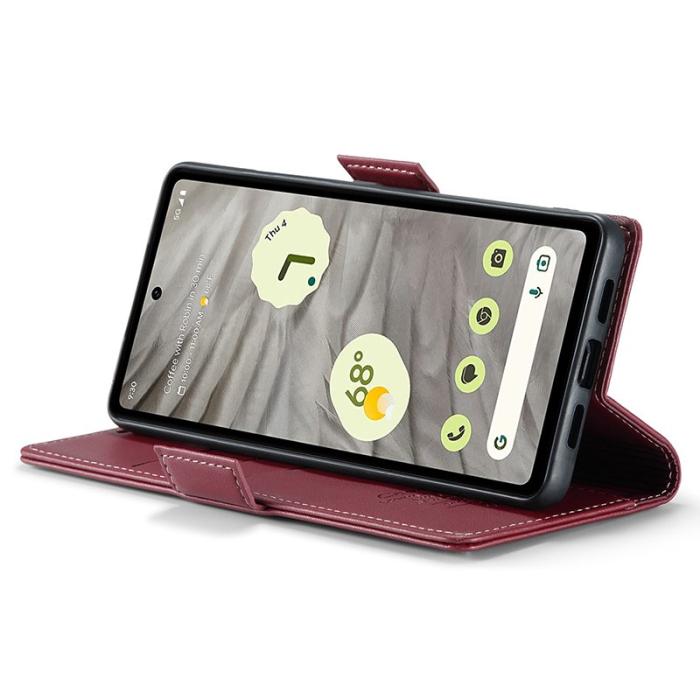 Caseme - CASEME Plånboksfodral Konstläder för Google Pixel 7a med RFID-Skydd - Röd