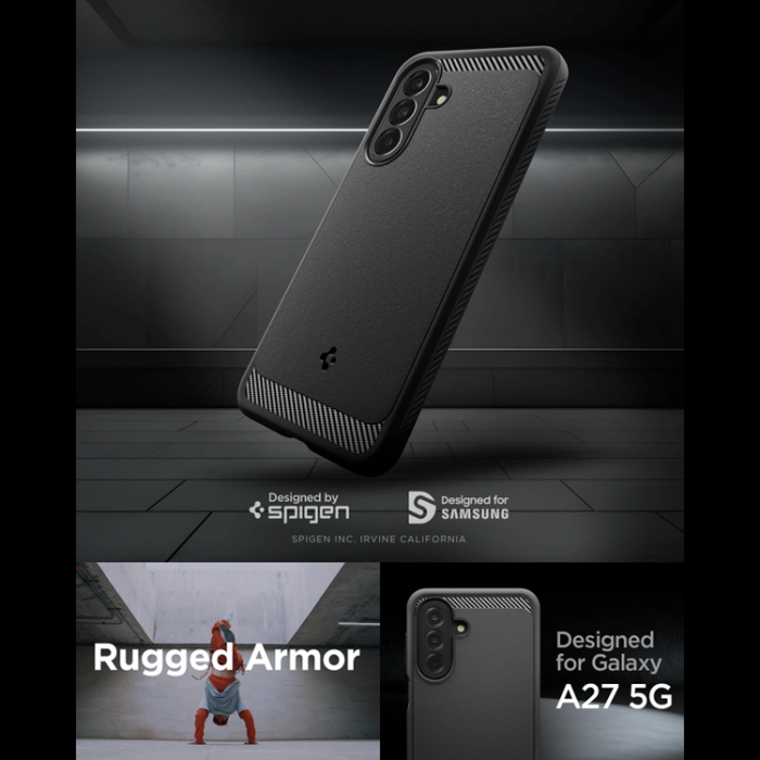 Spigen - Spigen Mobilskal För Galaxy A27 Rugged Armor - Matte Svart