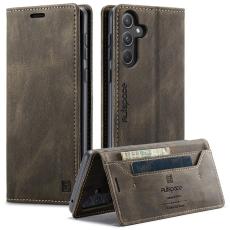 AUTSPACE - AUTSPACE Samsung Galaxy A55 5G Wallet Fodral KonstL&auml;der - Kaffe