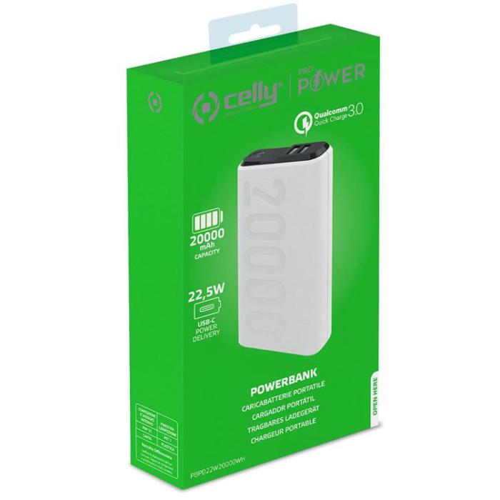 UTGATT5 - Celly PowerBank PD 22,5W 20000 mAh - Vit