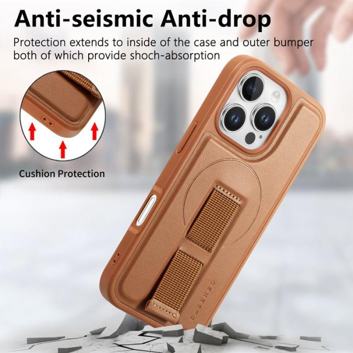 CASENEO - CASENEO iPhone 16 Pro Fodral - Magnetiskt KonstLäder - Brun