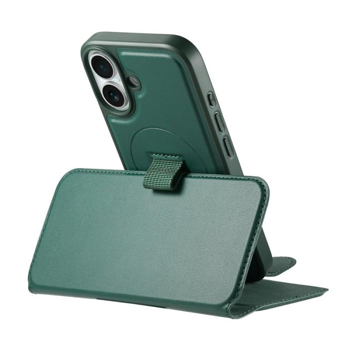 CASENEO - CASENEO iPhone 16 Plus Plånboksfodral RFID Blocking Konstläder - Grön