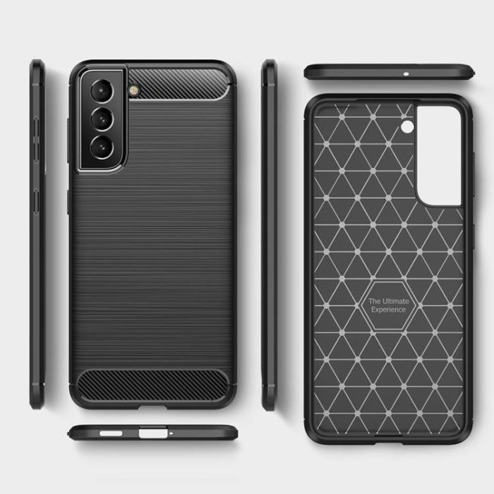 OEM - Brushed Carbon Fiber Skal Galaxy S22 Plus 5G - Svart