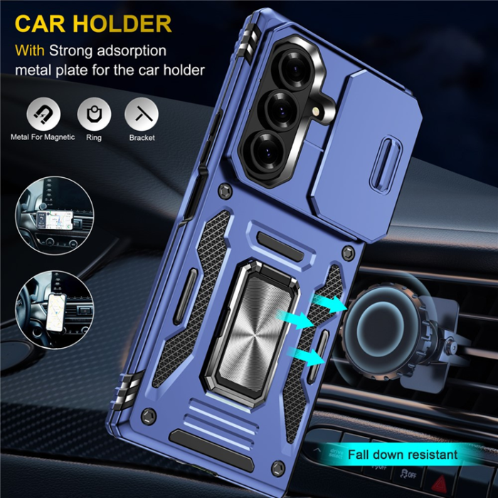A-One Brand - Galaxy Z Fold7 5G Mobilskal Kickstand Slide - Marinblå