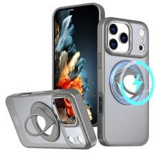 A-One Brand - iPhone 17 Pro Mobilskal MagSafe Rotating Kickstand Clear - Grå